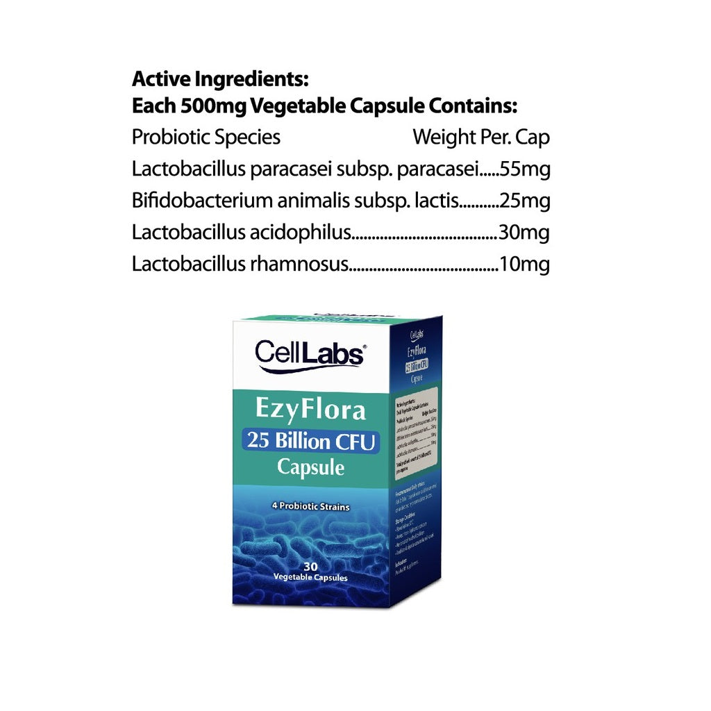 CellLabs EzyFlora Advanced Probiotic Supplement 25 Billion CFU Moonspells Beauty