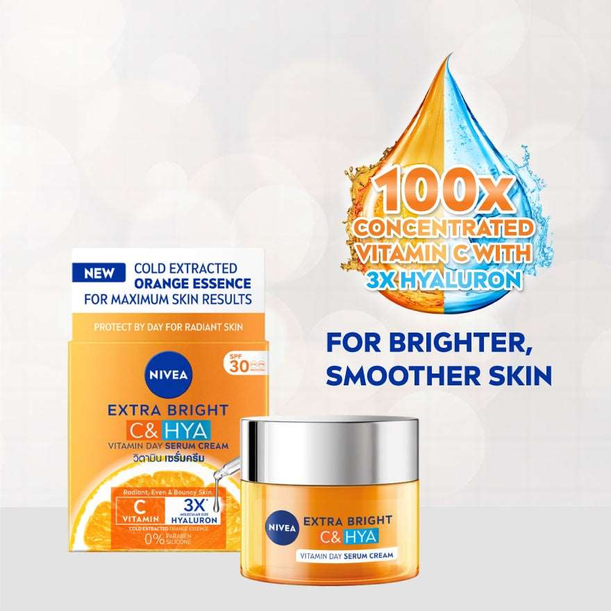 NIVEA Extra Bright C & HYA Vitamin Day Serum Cream Moonspells Beauty