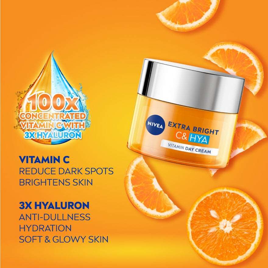 NIVEA Extra Bright C & HYA Vitamin Day Serum Cream Moonspells Beauty