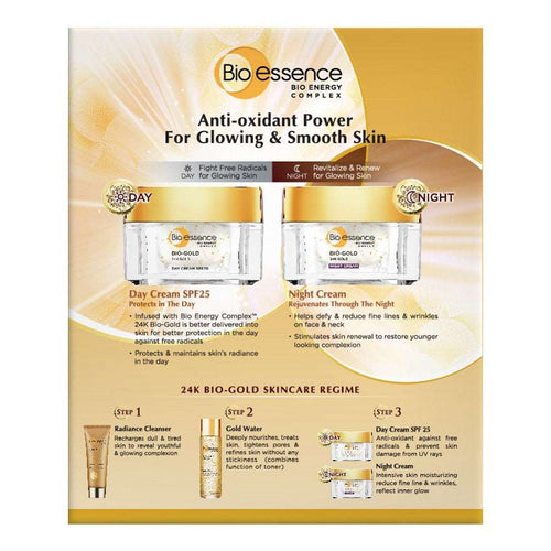 BIO-ESSENCE 24K Bio Gold Cleanser + Day Cream + Night Cream Moonspells Beauty