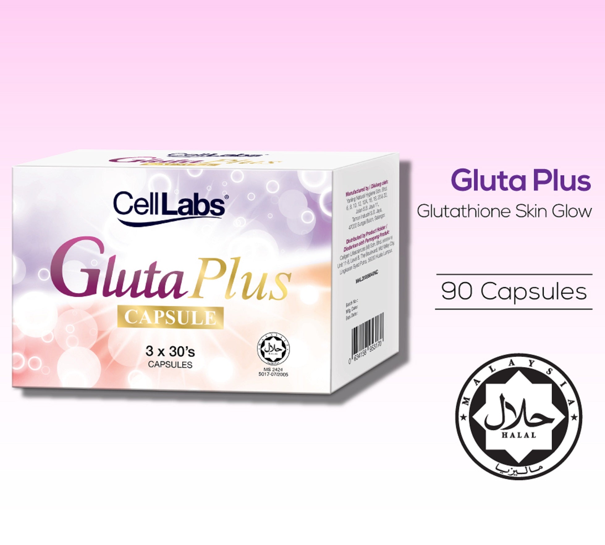 CellLabs Gluta Plus Whitening Brighter Glowing Skin - Moonspells Beauty