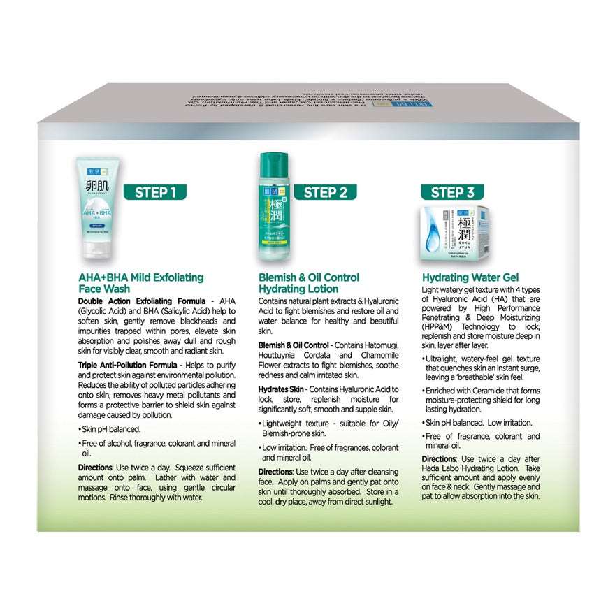 HADA LABO Blemish & Oil Control 123 Trial Set Moonspells Beauty
