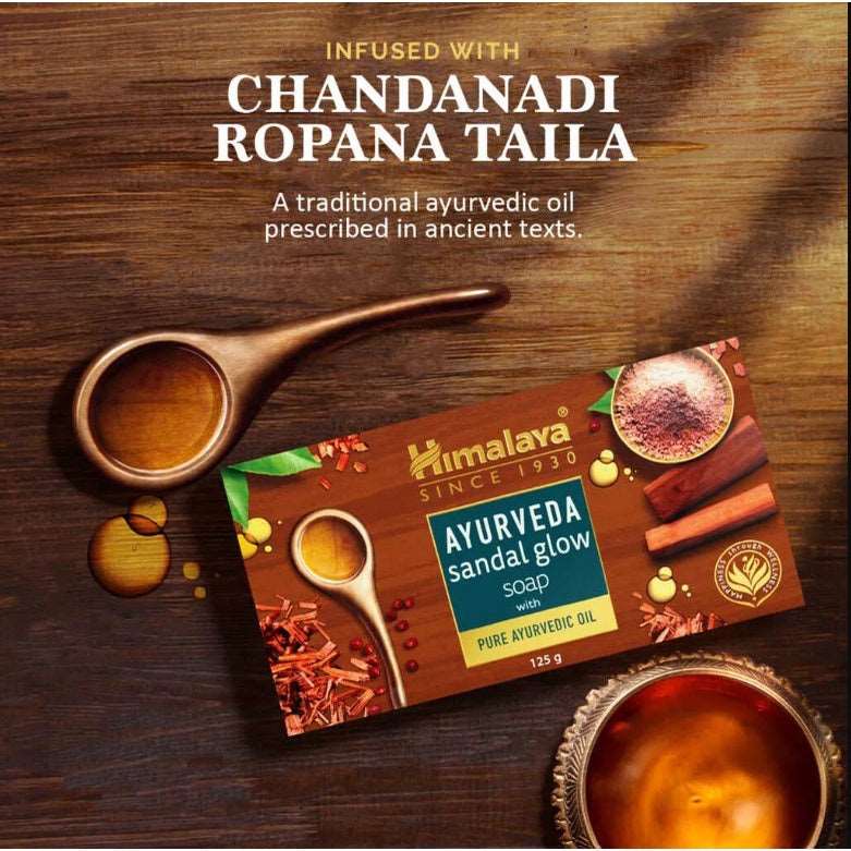 Himalaya Ayurveda Sandal Glow Soap with Pure Ayurvedic Oil - Moonspells Beauty