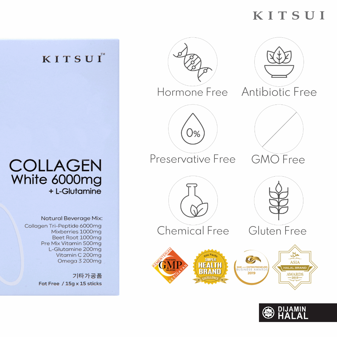Kitsui Collagen White 6000mg + L-Glutamine Moonspells Beauty