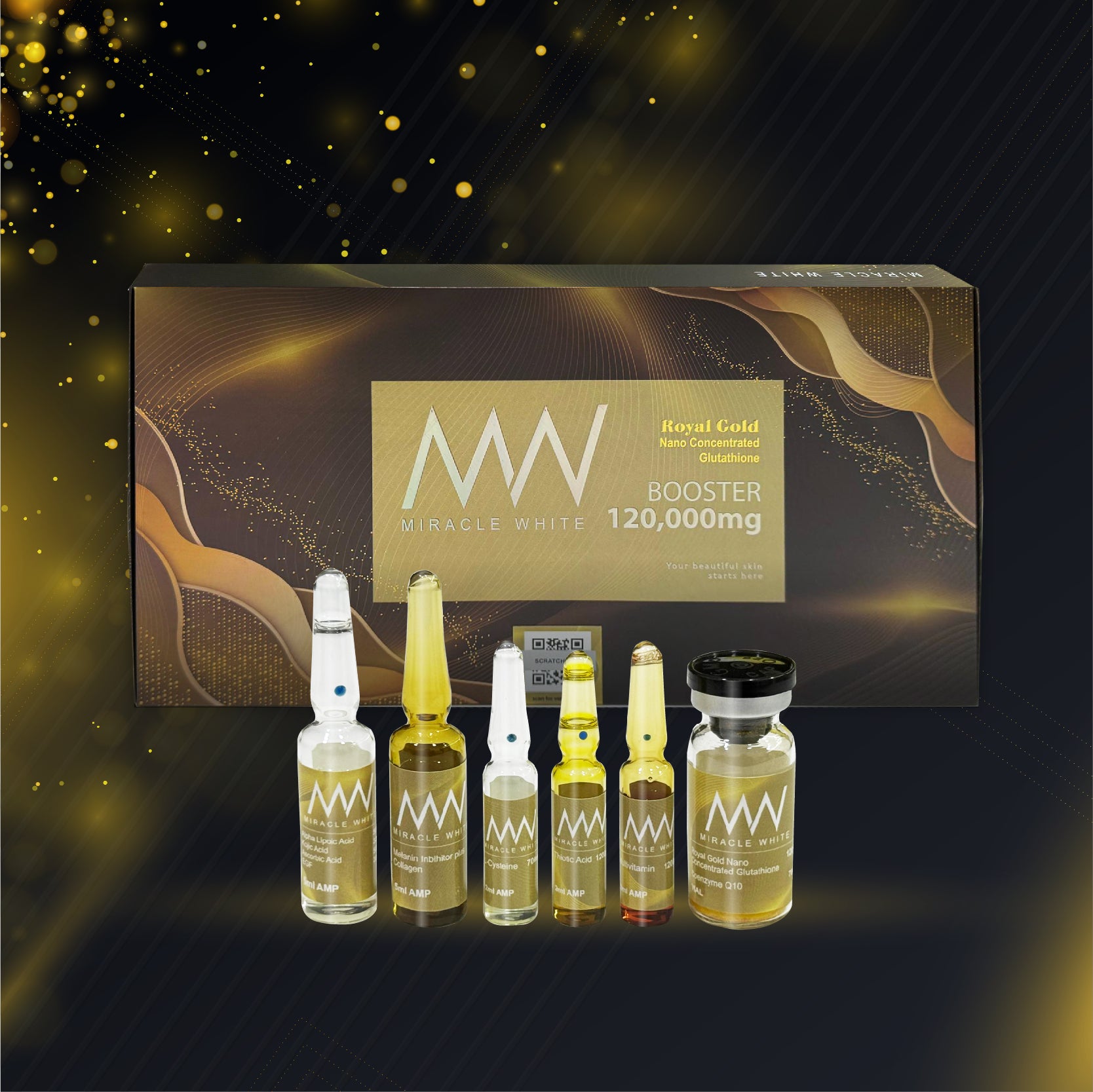 nano concentrated glutathione Miracle White Royal Gold 120,000mg