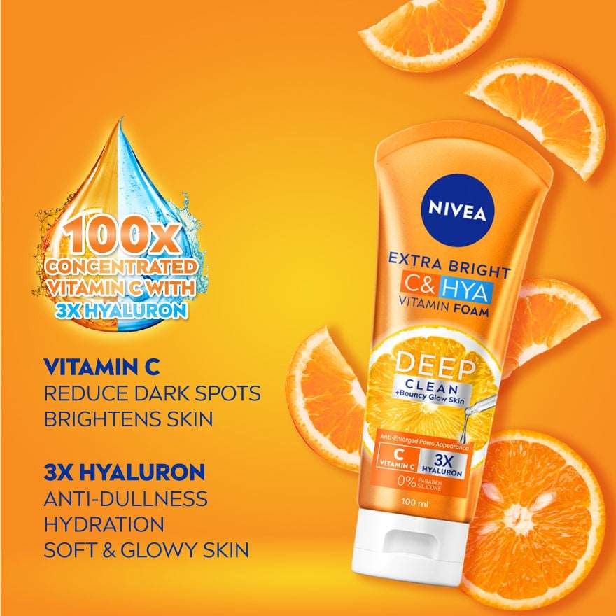 NIVEA Extra Bright C & HYA Vitamin Whip Foam Moonspells Beauty