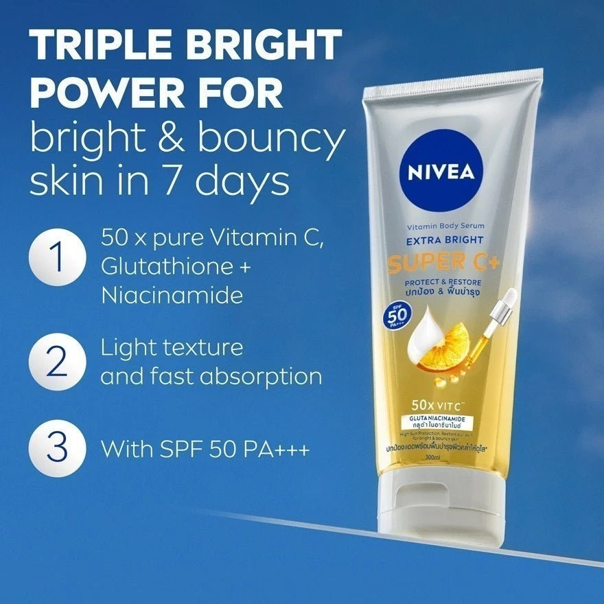 NIVEA Body Extra Bright Super C+ Vitamin Serum SPF50+++