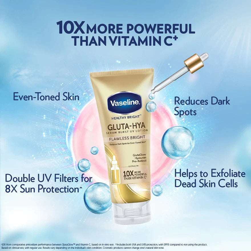 Vaseline Gluta-Hya Serum Burst Lotion Flawless Bright - Moonspells Beauty